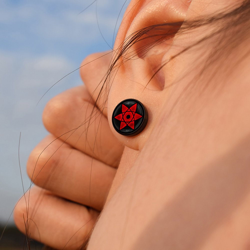 Men Accessories Earrings - Anime Uzumaki Naruto Küpe Aksesuarları Uchiha