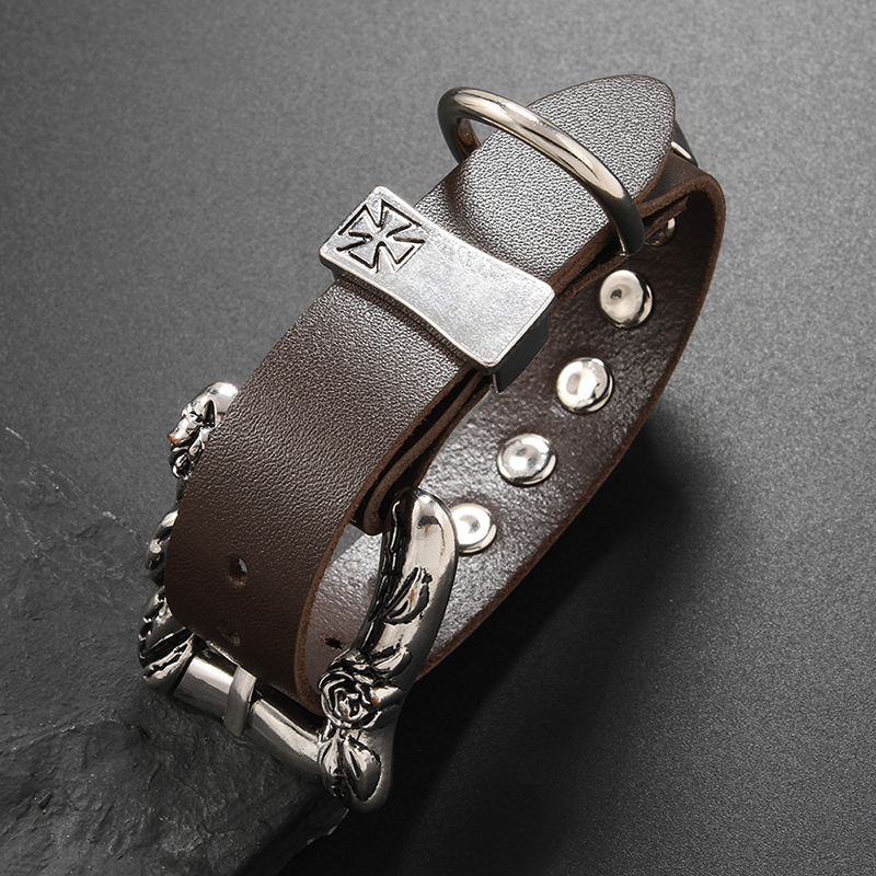Men Accessories Pk - Rock Punk Tarzı Büyük Tokalı Bilezik