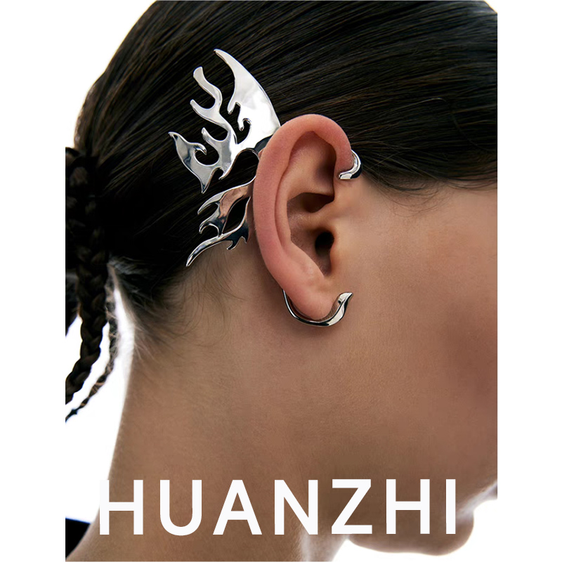 HUANZHI gümüş renk mekanik kel - Men Accessories Earrings incelemesi ve fiyatı