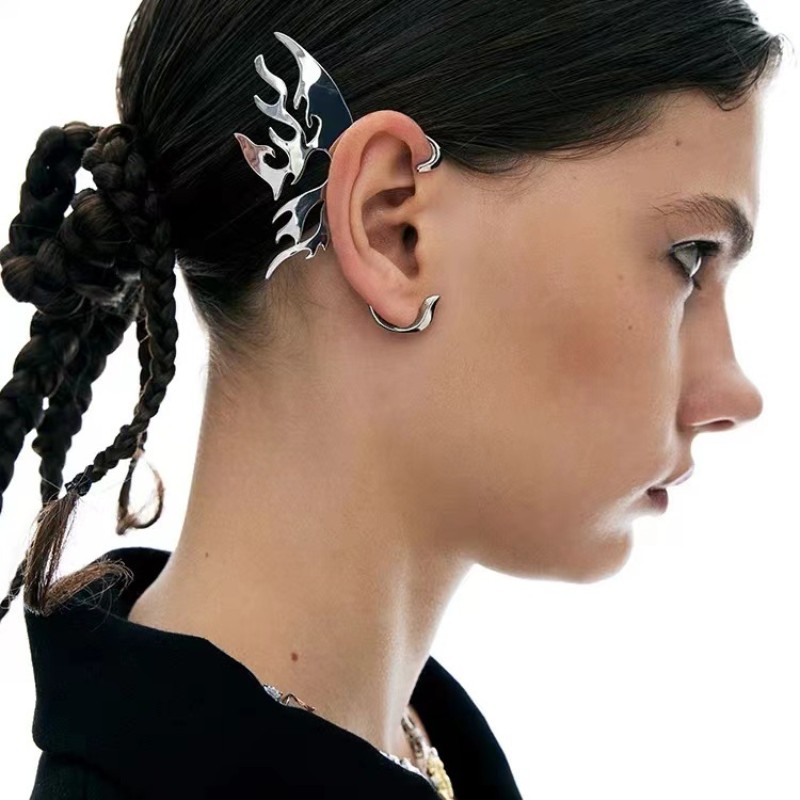 HUANZHI gümüş renk mekanik kel - Men Accessories Earrings incelemesi ve fiyatı