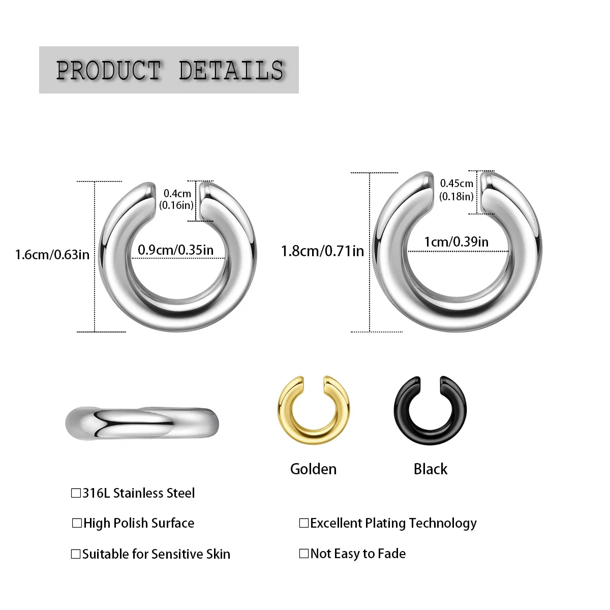 1 adet Abartılı C Şekilli Deli - Men Accessories Earrings incelemesi ve fiyatı