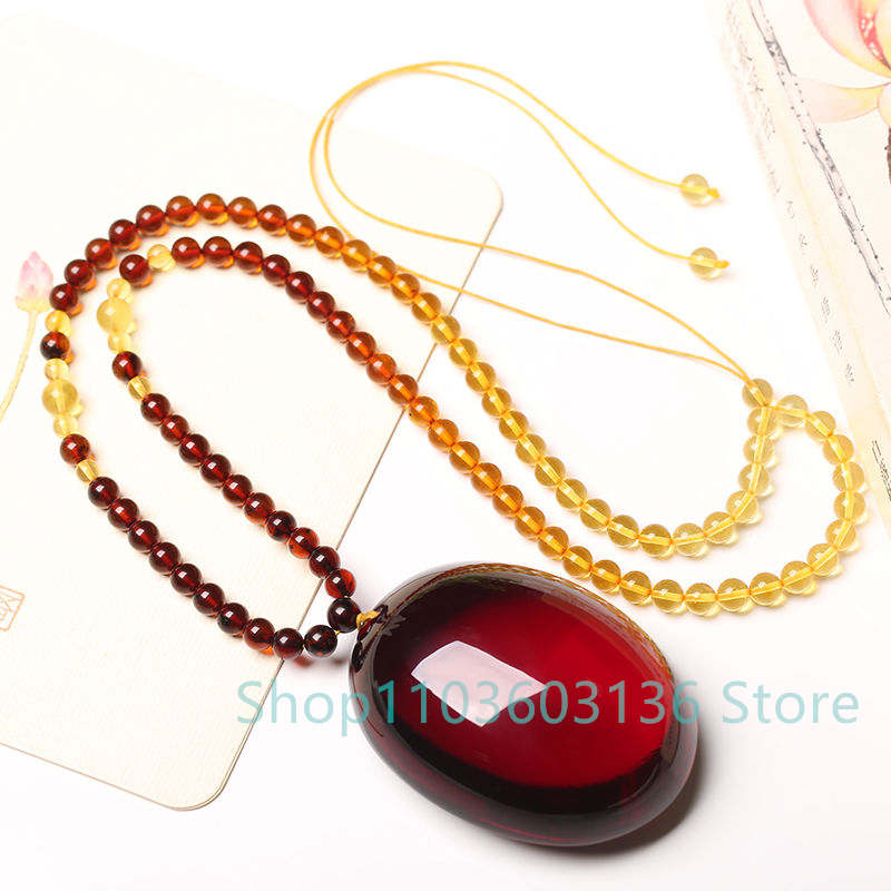 Doğal bordo Amber balmumu koly - Men'S Accessories Drop Shipping incelemesi ve fiyatı