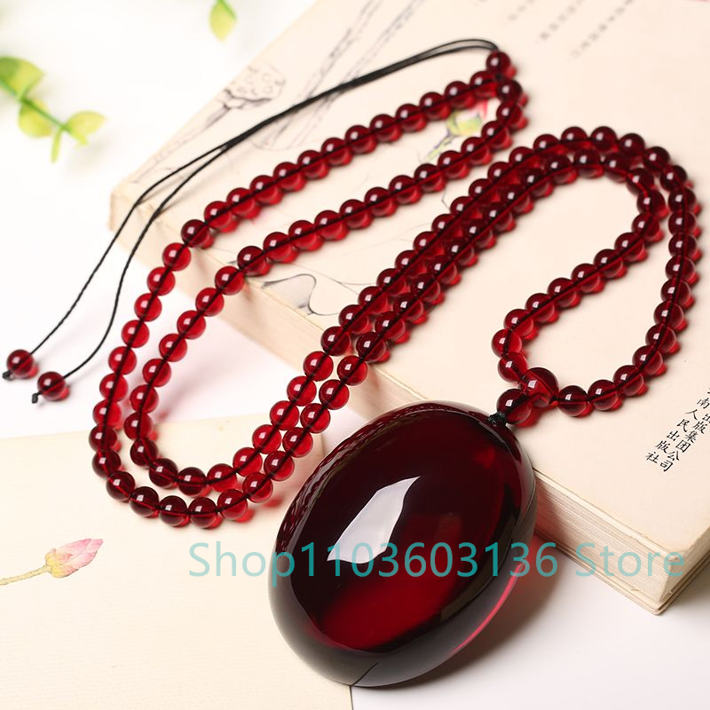 Doğal bordo Amber balmumu koly - Men'S Accessories Drop Shipping incelemesi ve fiyatı