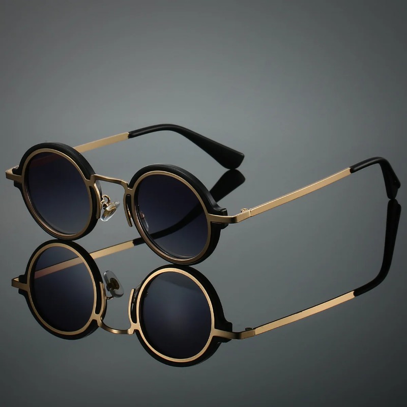 Yeni Retro Metal Yuvarlak Çerç - Quality Men'S Accessories incelemesi ve fiyatı